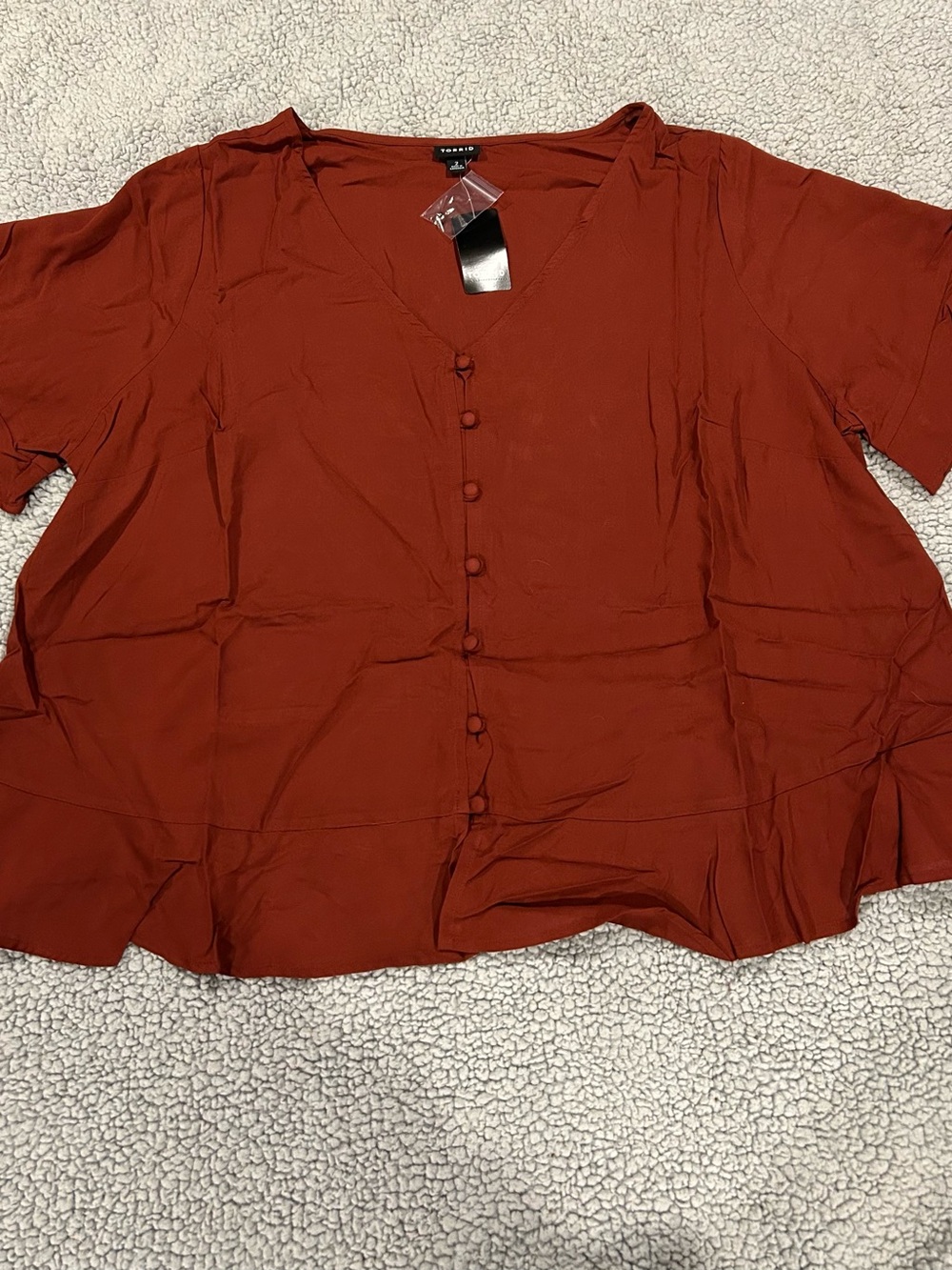 torrid Rust Button-Front Blouse
